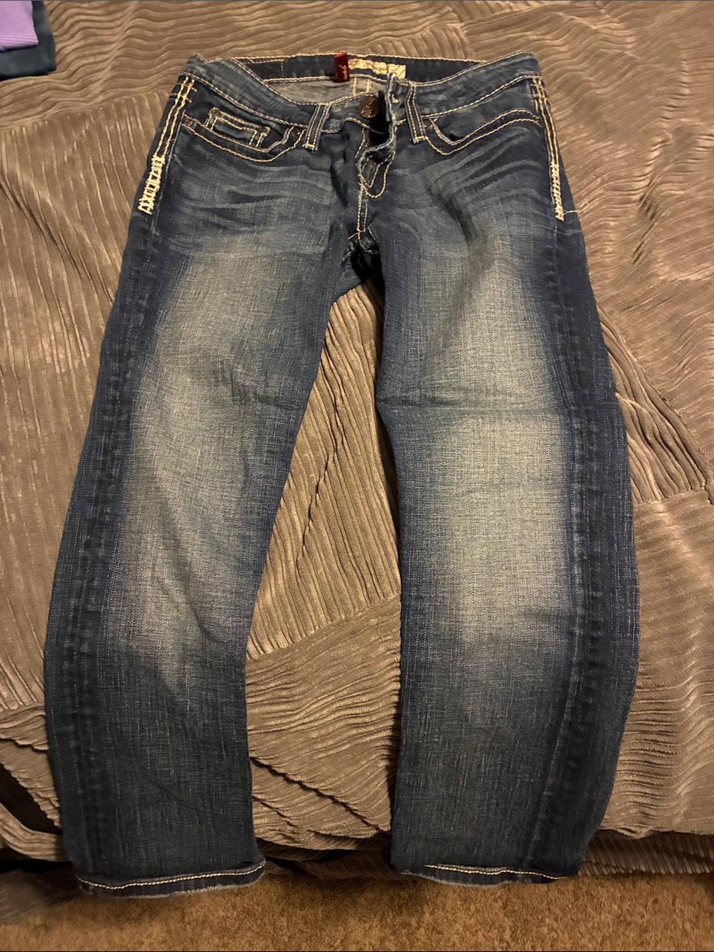 BKE Women's Dark Blue Washed Straight Jeans